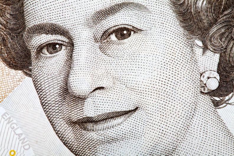 Erzsébet királynő egy bankjegyen