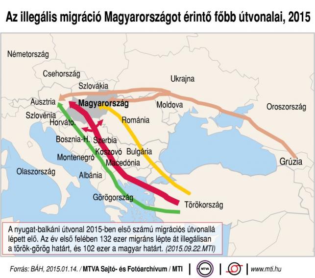 Az illegális migráció Magyarországot érintő főbb útvonalai, 2015 - PROAKTIVdirekt Életmód magazin és hírek - proaktivdirekt.com